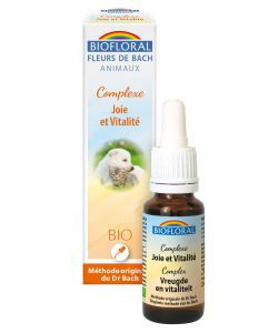Fleurs de Bach complexe Joie et Vitalité Animaux BIO-BIOFLORAL